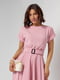 Рожева однотонна сукня міді довжини | 6810989 | фото 3