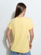 Жовта вільна футболка-кімоно з написом | 6811009 | фото 3