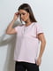 Рожева вільна футболка-кімоно з написом | 6811010 | фото 2