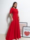 Червона довга сукня з розкльошеним низом | 6811011 | фото 2