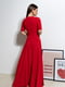 Червона довга сукня з розкльошеним низом | 6811011 | фото 3