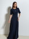 Темно-синя довга сукня з розкльошеним низом | 6811012 | фото 2