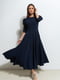 Темно-синя сукня з декоративною спинкою | 6811021 | фото 2