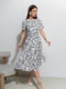 Чорно-біла приталена сукня з принтом | 6811035 | фото 2