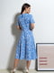 Блакитна приталена сукня з принтом | 6811036 | фото 3