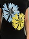 Чорна бавовняна футболка з яскравим квітковим малюнком | 6811053 | фото 4