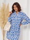 Вільна сукня-сорочка з принтованого блакитного штапелю | 6811109 | фото 3