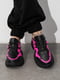 Чорні кросівки з грубою підошвою з малиновими вставками | 6811130 | фото 2