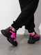 Чорні кросівки з грубою підошвою з малиновими вставками | 6811130 | фото 3