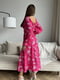 Малинова квіткова сукня з розрізом | 6811141 | фото 3