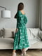 Зелена квіткова сукня з розрізом | 6811142 | фото 4