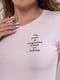 Рожева еластична футболка з написами | 6811144 | фото 4