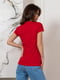 Червона бавовняна футболка з котячим силуетом | 6811153 | фото 3