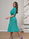 Зелена квіткова сукня з вирізом на спинці | 6811157 | фото 2