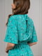 Зелена квіткова сукня з вирізом на спинці | 6811157 | фото 4