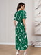 Зелена принтована сукня з розрізом | 6811167 | фото 3