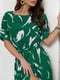 Зелена принтована сукня з розрізом | 6811167 | фото 4