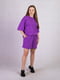 Фіолетовий костюм оверсайз: футболка і шорти | 6811239 | фото 2
