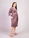 Бежева велюрова сукня А-силуету з поясом | 6811248 | фото 3