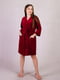 Велюровий халат "Tina" бордовий | 6811250 | фото 2