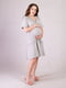 Сіра сукня для вагітних з рюшами | 6811271