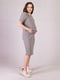 Сіра сукня в рубчик для вагітних з коротким рукавом | 6811273 | фото 2