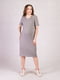 Сіра сукня в рубчик для вагітних з коротким рукавом | 6811273 | фото 3