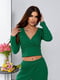 Костюм зелений: лонгслів з вирізом на грудях і штани | 6811298 | фото 5