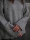 Сірий оверсайз светр з намистинками | 6811306 | фото 2