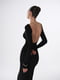 Чорна сукня-максі силуетного крою з вирізом на спинці | 6811326 | фото 3