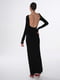 Чорна сукня-максі силуетного крою з вирізом на спинці | 6811326 | фото 6