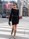 Чорна сукня-міні силуетного крою з рукавом-кльош | 6811330 | фото 2