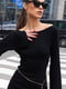 Чорна сукня-міні силуетного крою з рукавом-кльош | 6811330 | фото 3