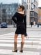 Чорна сукня-міні силуетного крою з рукавом-кльош | 6811330 | фото 6