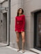 Червона сукня-міні силуетного крою з рукавом-кльош | 6811334 | фото 2