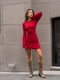 Червона сукня-міні силуетного крою з рукавом-кльош | 6811334 | фото 4