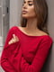 Червона сукня-міні силуетного крою з рукавом-кльош | 6811334 | фото 5