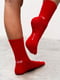 Шкарпетки червоного кольору з принтом “Лю.бов” | 6811339 | фото 3