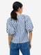 Приталенная блуза в полоску с рукавами-фонариками | 6811923 | фото 5