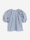 Приталенная блуза в полоску с рукавами-фонариками | 6811923 | фото 6