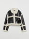 Черно-белая куртка с деталями из искусственного меха | 6812008