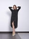 Сукня чорна в горох дизайнерська довжини міді "Діана" | 6765054 | фото 3