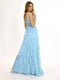 Блакитна вечірня сукня довжини максі з мереживом | 6765079 | фото 2