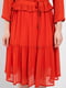 Сукня А-силуету теракотового кольору з поясом | 6765084 | фото 3