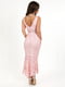 Вечірня дизайнерська сукня пудрового кольору з мереживом | 6765091 | фото 2
