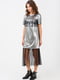 Коктейльна дизайнерська сукня сріблястого кольору  | 6765143 | фото 2