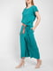 Костюм літній смарагдового кольору: блуза і спідниця | 6765379 | фото 2
