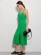 Сукня на бретелях зі штапелю зелена | 6765567 | фото 2