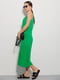 Сукня на бретелях зі штапелю зелена  | 6765567 | фото 3