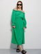 Сукня з відкритими плечима максі зелена  | 6765576 | фото 2